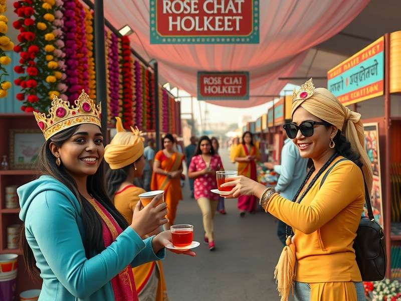 Rose Chai Crown Holders community event with players holding tea cups